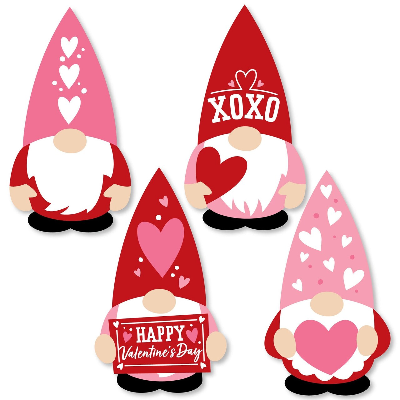 Big Dot of Happiness Valentine Gnomes - DIY Shaped Valentine's Day Party Cut-Outs - 24 Count